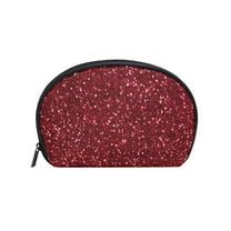 Makeup Organizer Case Cosmetic Makeup Bag Travel Toiletry Pouch Bag with Full Print Design Red Glitter