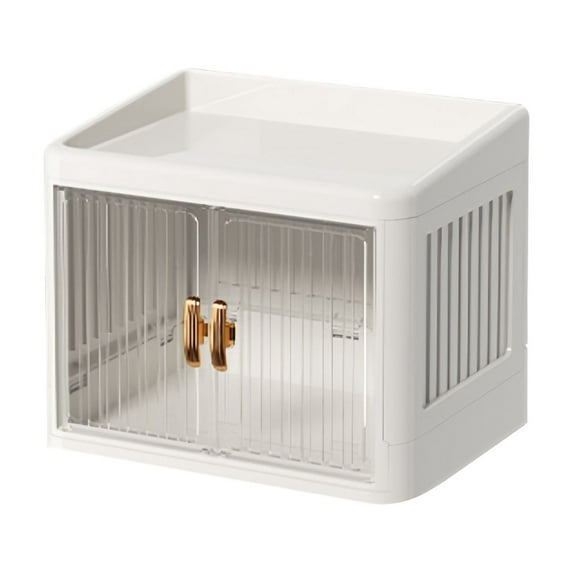 Makeup Organizer with Double Door - Cosmetic Storage Display Case for Dresser Vanity, Skincare Organizer for Cosmetics, Jewelry, Nail Polish, Brushes and Beauty Products