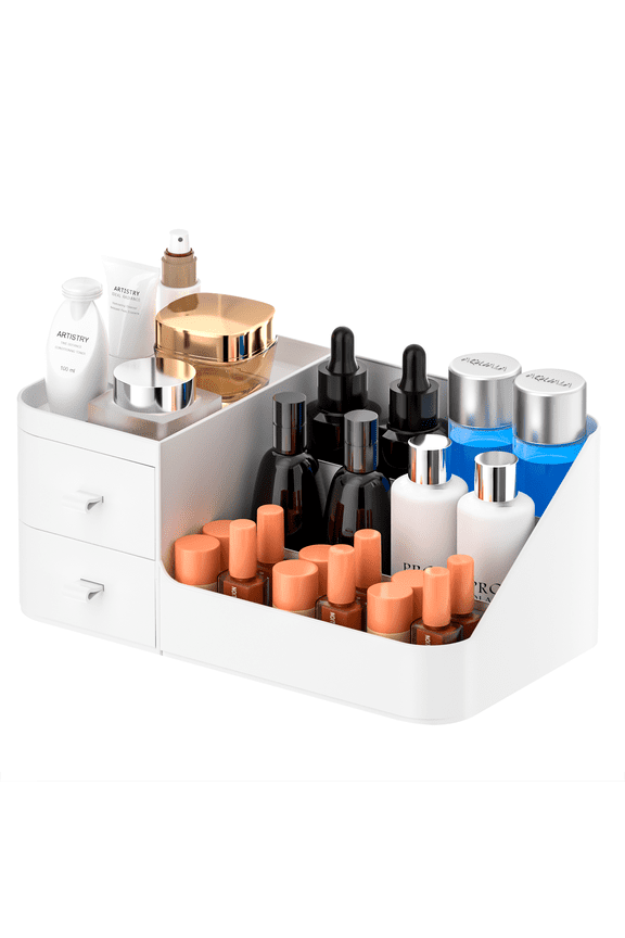 Makeup Organizer with Drawers,Bathroom Countertop Holder for Dressing Table,Cosmetic Desk Storage Box for Brushes,Eyeshadow, Lotions,Lipstick, Nail Polish and Jewelry