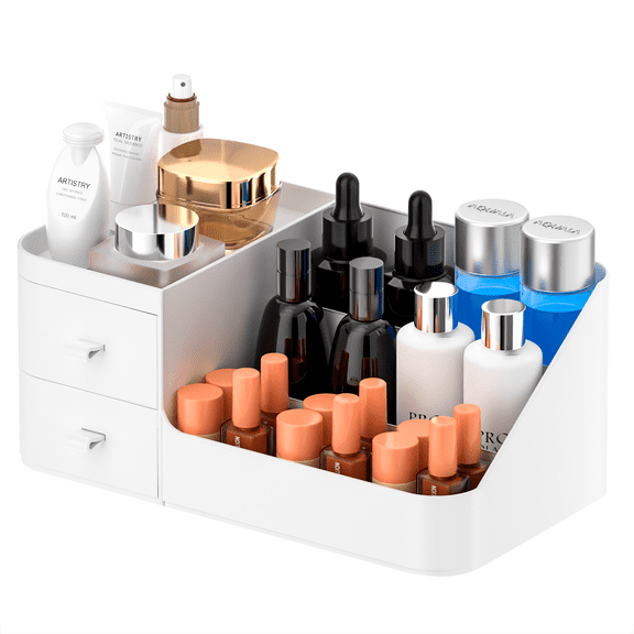 Makeup Organizer with Drawers,Bathroom Countertop Holder for Dressing Table,Cosmetic Desk Storage Box for Brushes,Eyeshadow, Lotions,Lipstick, Nail Polish and Jewelry