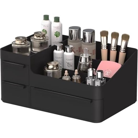 Makeup Organizer with Drawers, Countertop Organizer for , Bathroom and Bedroom Desk  Display Case for Brushes, , Perfumes, Eyeshadow, Lipstick and  Polish