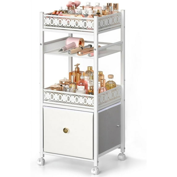 Makeup Organizer, Large Skincare Organizers, Make Up Organizers for Vanity, Makeup Storage Cosmetic Organizer with Drawer, Bathroom Vanity Organizer Makeup Holder Cart for Skin Care Hair Tool Beauty