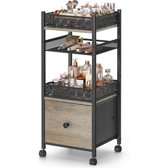 Makeup Organizer, Large Skincare Organizers, Make Up Organizers for Vanity, Makeup Storage Organizer with Drawer, Bathroom Vanity Organizer Makeup Holder Cart for Care Hair Tool Beauty