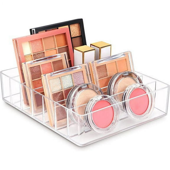 Makeup Organizer, Make Up Organizers and Storage for Vanity, 7 Sections Divided Makeup Organizer for Vanity, Clear Plastic Cosmetics organizer for Drawer and Bathroom