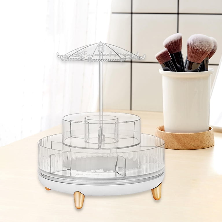 Makeup Organizer Make up Holder Display Case Multi Compartments Cosmetic Storage Organizer Jewelry Hanger Hook for Vanity Bathroom, Size: 22cmx20cm
