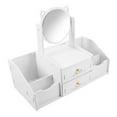 thumbnail image 1 of Makeup Organizer with Mirror, Countertop Makeup Storage Organizer with Drawers, Makeup Mirror with Storage for Brushes, Skincare, Cosmetics, Vanity & Bathroom Organizer for Dresser Table, 1 of 9