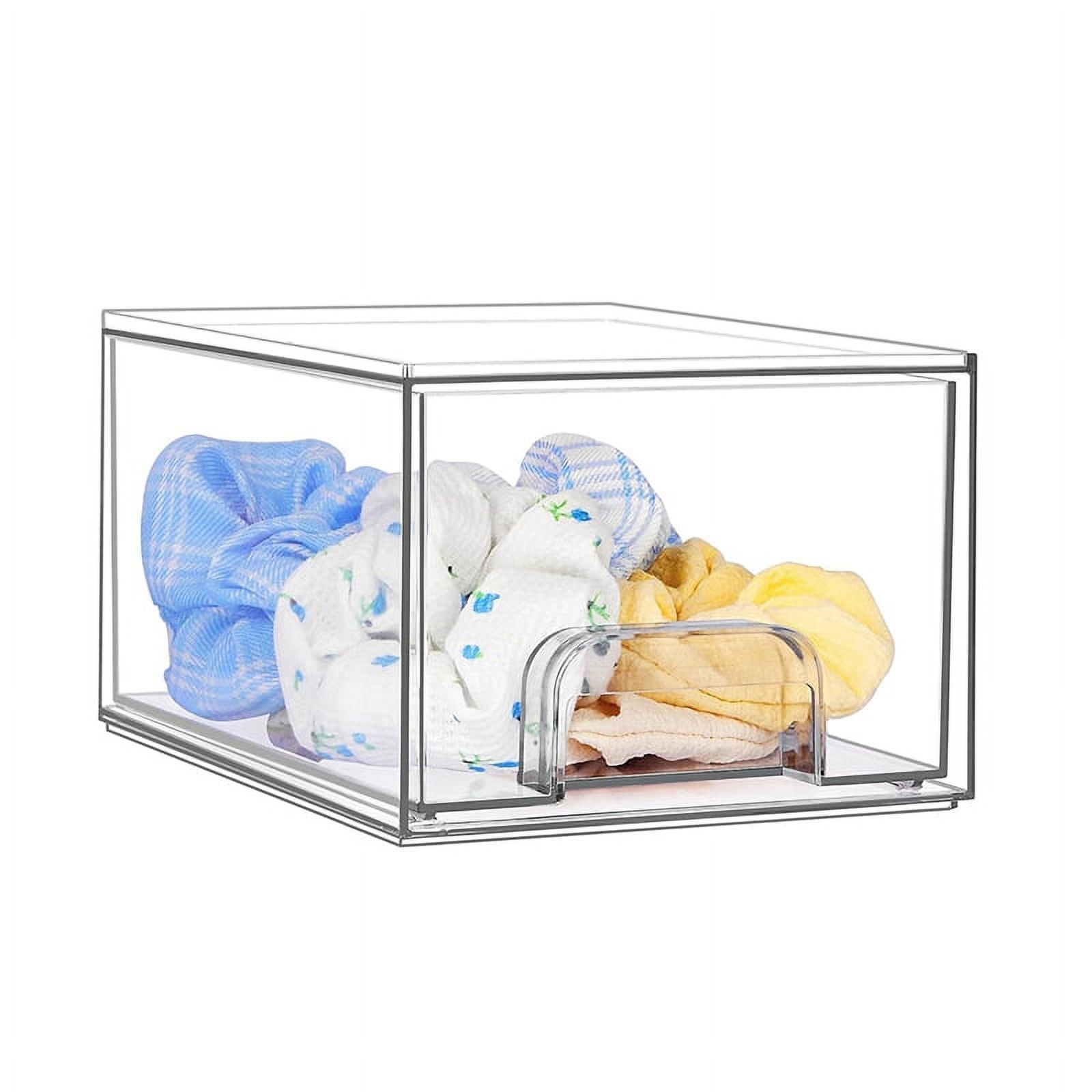 Makeup Organizer Storage Drawers, Stackable Skincare Organizers, Clear Plastic Storage Bins