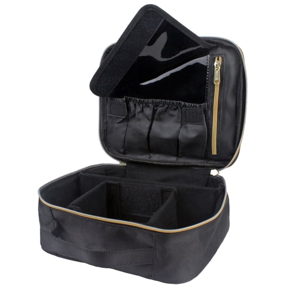 Makeup Organizer Travel Makeup Case Adjustable Divider Makeup Bag Cosmetic Case,Cosmetic Display case for Dresser, Bathroom Countertop