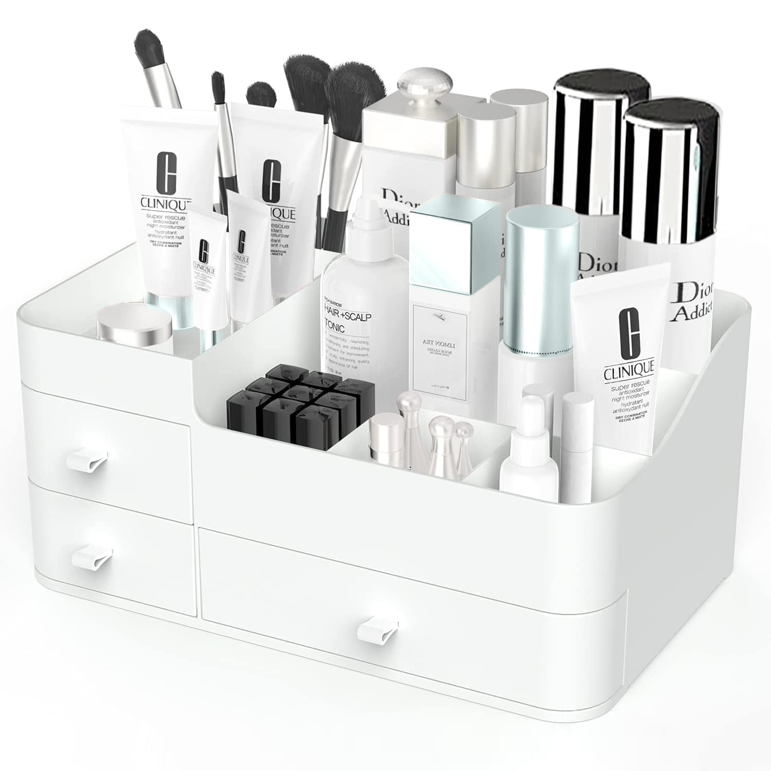 Makeup Organizer for Vanity, Cosmetic Storage Box with Drawers, Large