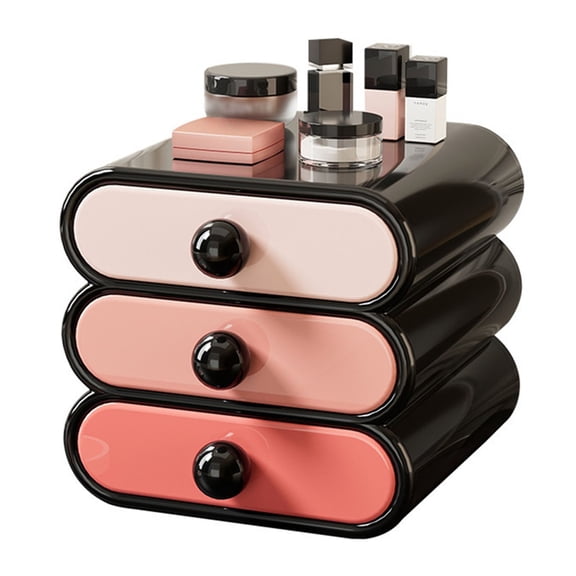 Makeup Organizer with 3 Drawers, Cosmetic Display Cases, Bathroom & Bedroom Desktop Organizer