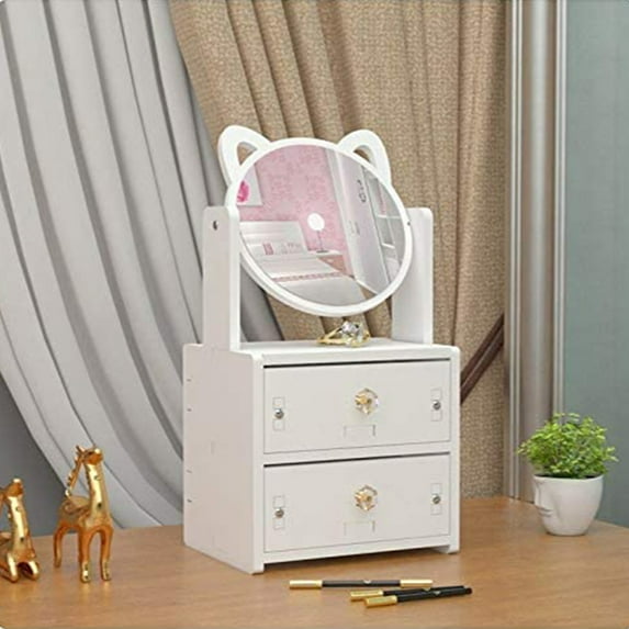 Makeup Organizer with LED Mirror - Large Capacity Dust and Waterproof Cosmetic Organizer