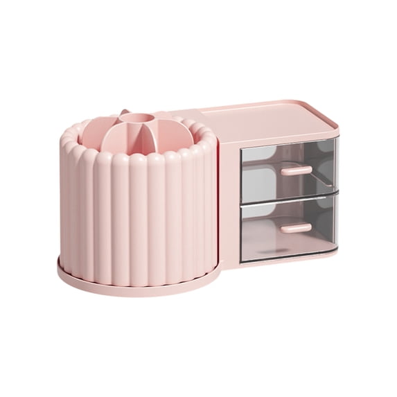 Makeup Organizers Rotating Makeup Organizer Countertop-Large Cosmetic Organizer Countertop-Bathroom Cosmetic Storage with Brush- Vanity Make Up Organizer Caddy