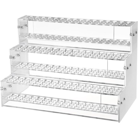 Makeup Paint & Brush Organizer Rack Pen Display Stand, Multi-Level Plastic Organization Rack Pencil Holder, Clear Pen Display Holder