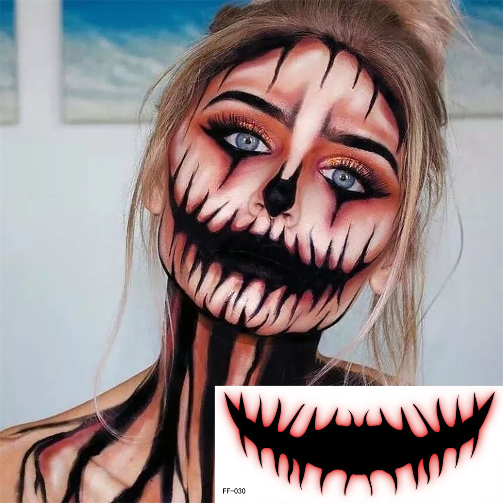 Makeup Party Stickers Scary Halloween Face Stickers Creepy Ghost Festival Costumes