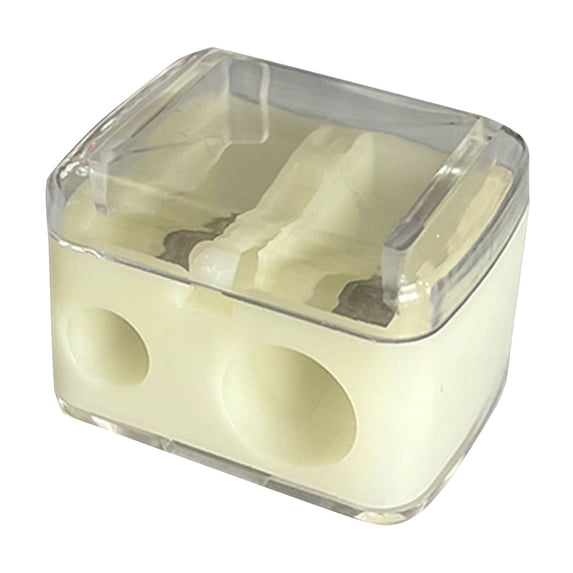 Makeup Pencil Sharpener, Dual Hole Cosmetic Pencil Sharpener for Lip Liner Eyeliner and Brow Pencils, Cosmetic Manual Tools for Women and Makeup Artists,Stainless Steel Blades and Plastic Cover