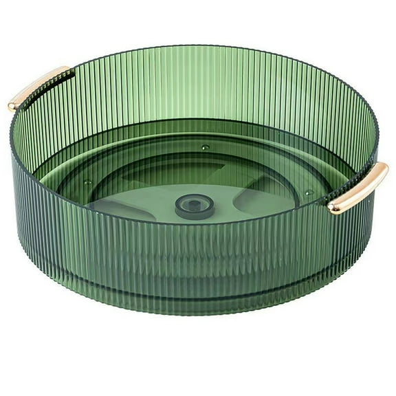 Makeup Perfume Organizer, 360 Degree Rotating Lazy Susan Cosmetic Desk Storage Lotions Display Case Round Gift Tray with Large Capacity, for your Jewelry - Translucent Green