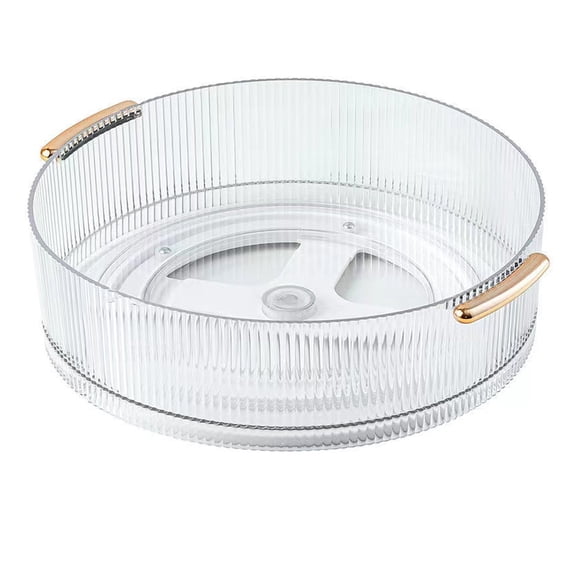Makeup Perfume Organizer, 360 Degree Rotating Lazy Susan Cosmetic Desk Storage Lotions Display Case Round Gift Tray with Large Capacity, for your Jewelry - Transparent
