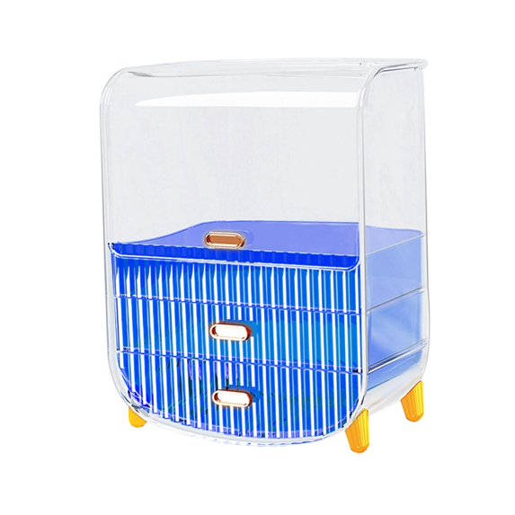 Makeup Perfume Organizer Display Stand Shelf Dustproof Drawer Type Bathroom Organizer Bathroom Vanity Tray for Dresser Kitchen Countertop Blue