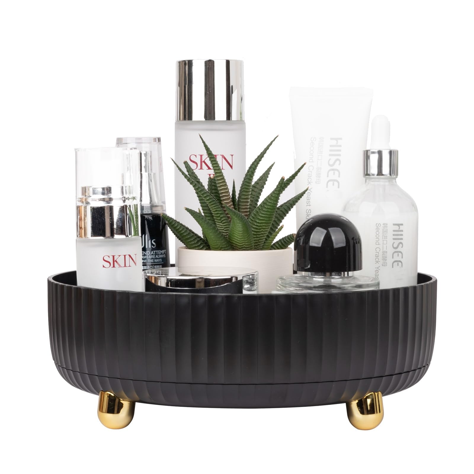 Makeup Perfume Organizer Tray 360 Degree Rotating Lazy Susan Skincare Lotion Organizer Spinning