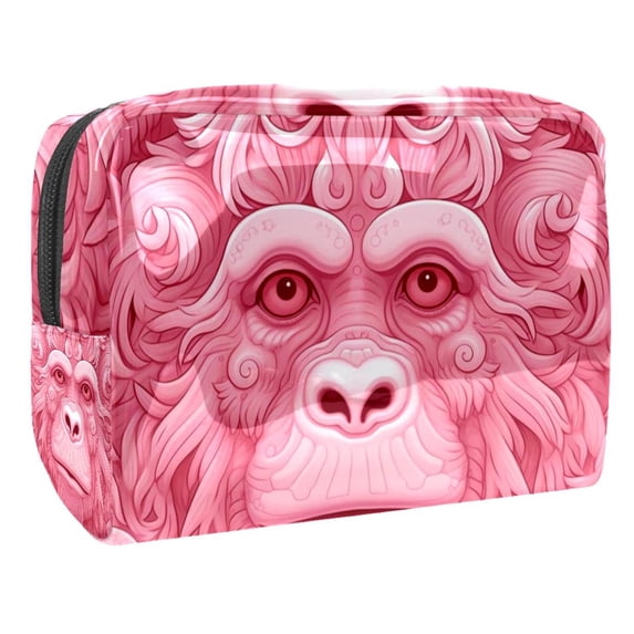 Makeup Pouch Bag with Zipper, Printed Design - Ideal for Ladies and Girls Travel - Cosmetic Storage Organizer - Zipper Pouch for Makeup Tools - Travel Security Pouch - PVC Material