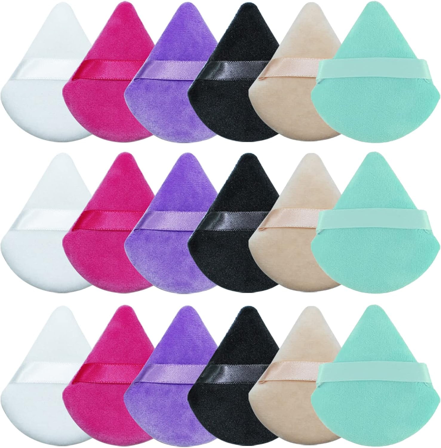 Makeup Powder Puff 18 pcs Triangle Powder Puff Curved Design Powder