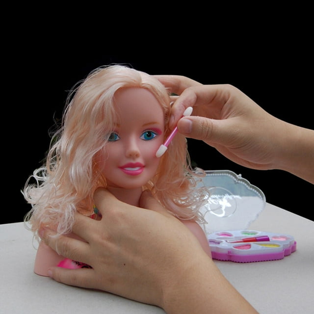 Makeup Pretend Playset Hairdressing Styling Head Doll Makeup Pretend