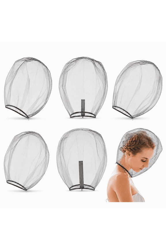 Makeup Protector Hood, Reusable 6 Pack Breathable Mesh Face Cover with Zipper for Hair & Makeup Protection, Wedding, Bridal, Salon, Travel and Daily Use