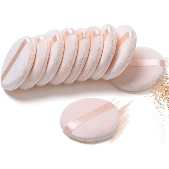 Makeup Puff, Powder Puffs for Wet Dry Dual Use, High Quality Material Quick Application Powder Pads with Strap Design, Washable Makeup Tools for Loose Powder, Body Powder (10