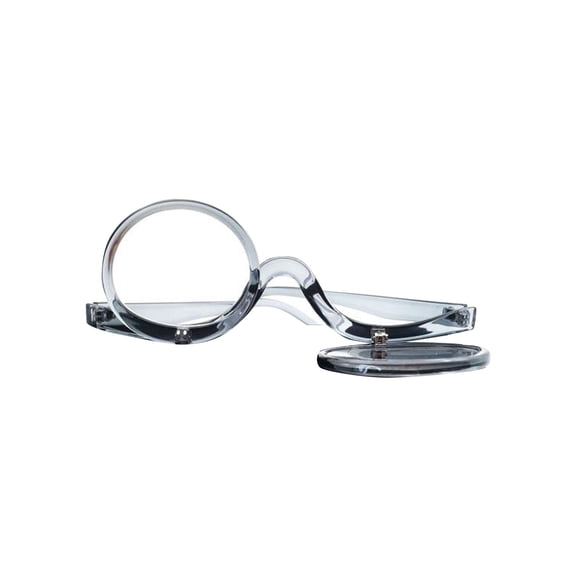 Makeup Reading Glasses for Women, Flip Up Double Lens Magnifying Eyeglasses, Flip-Top Fashionable Reading Glasses with Old-Fashioned Design, Gray