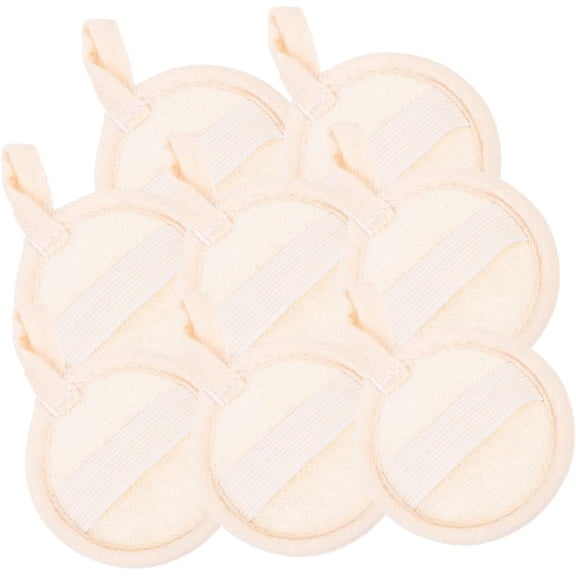 Makeup Remover Cotton Face Pad Round Makeup Sponge Mens Body Scrub Shower Sponges for Men Facial Cleansing Puff Loofah Facial Brush Loofa Sponge Scrubber Loofah Sponge Beige 8pcs