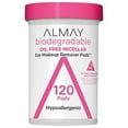 thumbnail image 1 of Makeup Remover Pads by Almay, Micellar Gentle, Longwear & Waterproof, Hypoallergenic, Fragrance Free, Dermatologist & Ophthalmologist Tested, 120 Pads (Pack of 1), 1 of 3