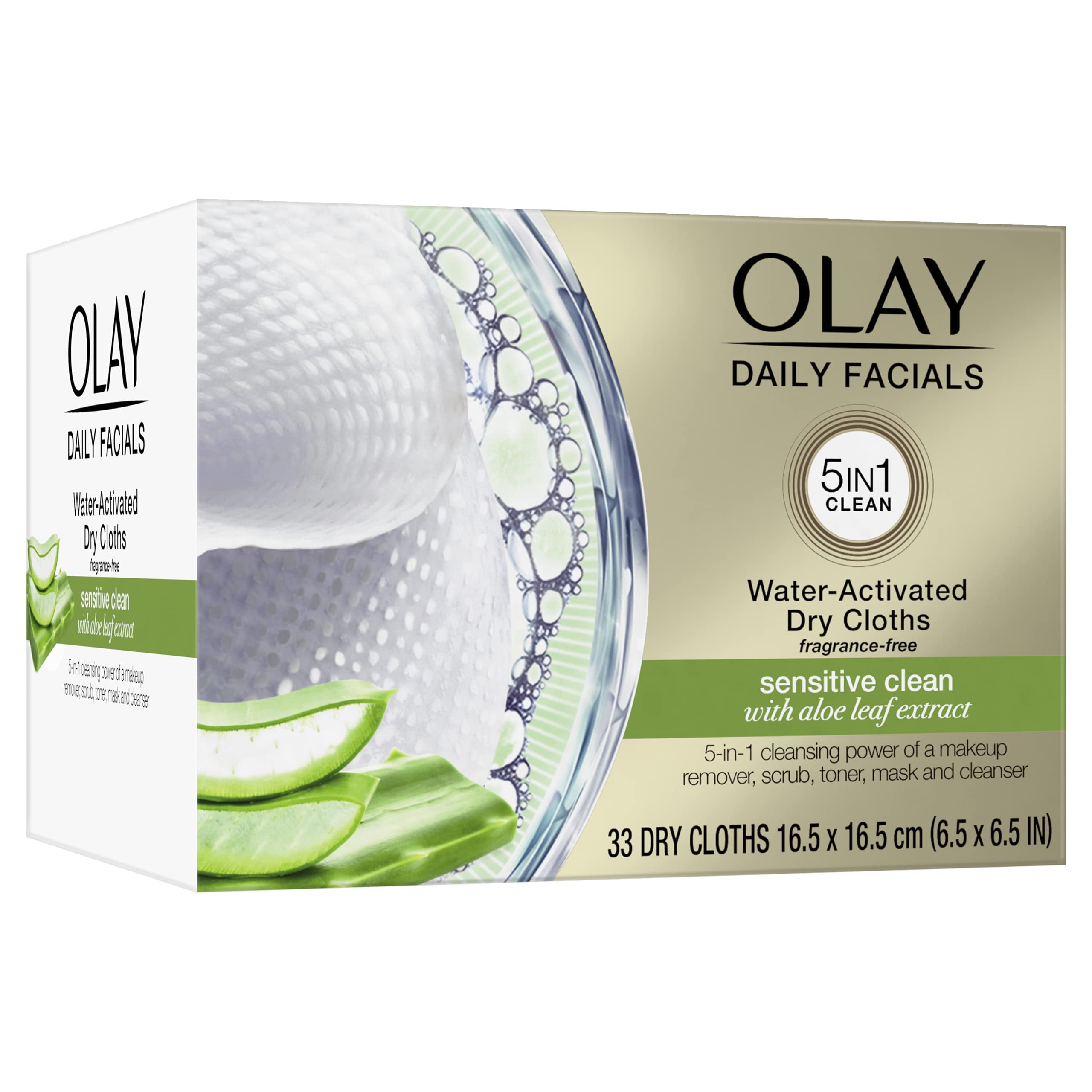 Olay Makeup Remover Wipes Daily Facials Gentle Clean 5-In-1 Water 