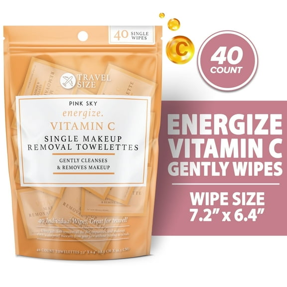 Makeup Remover Wipes Single Individually Wrapped Face Cleanse Wipes 40 Count Makeup Wipes