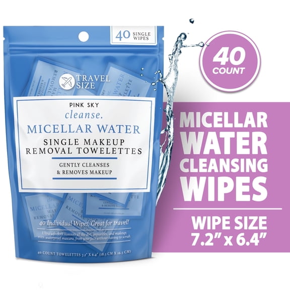Makeup Remover Wipes Single Individually Wrapped Face Cleanse Wipes 40 Count Makeup Wipes
