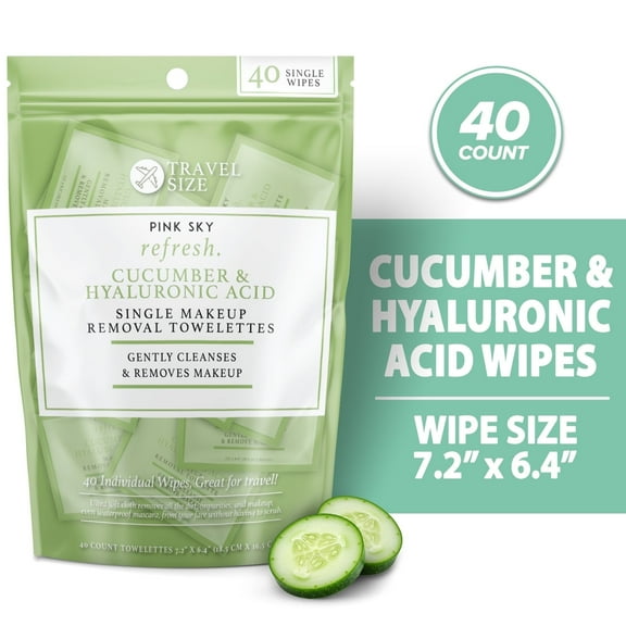 Makeup Remover Wipes Single Individually Wrapped Face Cleanse Wipes 40 Count Makeup Wipes