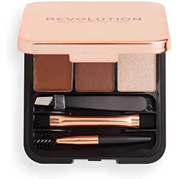 Makeup Revolution Brow Sculpt Kit - Medium Brown, 0.17oz
