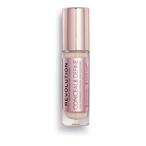 Makeup Revolution Conceal & Define Foundation, Cream Foundation Makeup, Full Coverage, For Medium Skin Tones, Vegan & Cruelty-Free, F10, 23ml