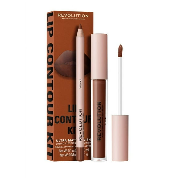 Makeup Revolution London, Lip Contour Kit, Divine, Lip Gloss and Lip Liner Duo, 1x1ml, 1x1g