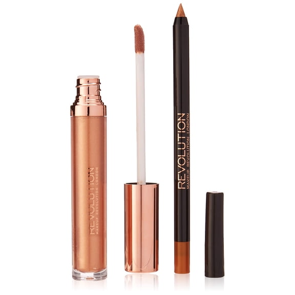 Makeup Revolution Retro Luxe Metallic Lip Kit, Empress, 5.5ml
