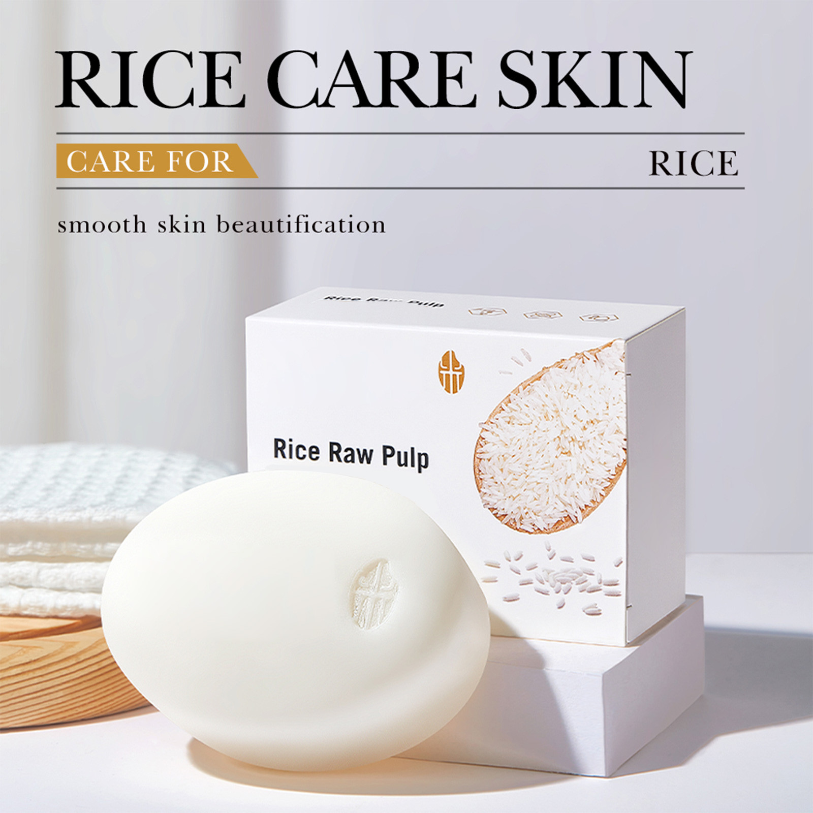 Makeup Rice Milk Brightening Soap Bar, Bath Soap With Oil And Centella Asiatica Extract