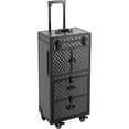 thumbnail image 1 of Makeup Rolling Train Case, Aluminum Trolley Professional Hair Stylist Artist Rolling Train Case With Drawer, Cosmetology Case On Wheels, Large Cosmetic Organizer For Salon Barber Black, 1 of 8