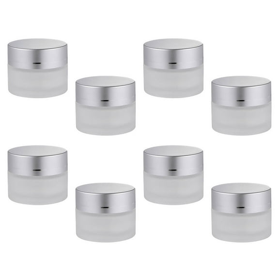 Makeup Sample Container Frosted Glass Jars 8 Pcs Cream Bottle Lip Balm Containers Small Travel