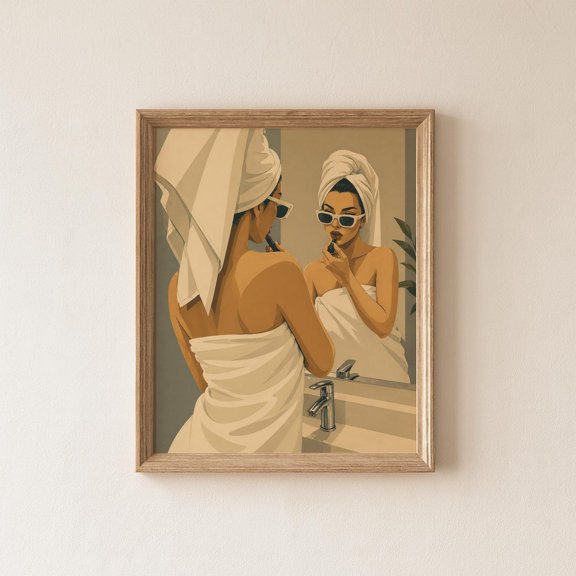 Makeup Self Care Mirror Wall Art Print, Unframed Paper Poster 8x10in