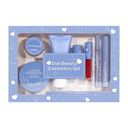 Makeup Set, 8-Piece Beauty Gift Box, Featuring Essential Lip, Eye, and Blush Products, Surprise Beauty Gift Set