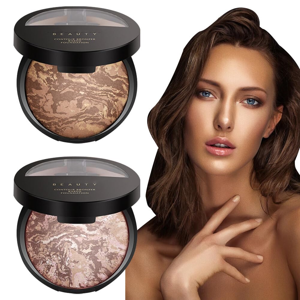 Makeup Set, Baked Foundation & Contour Bronzer, Makeup Powder Suitable