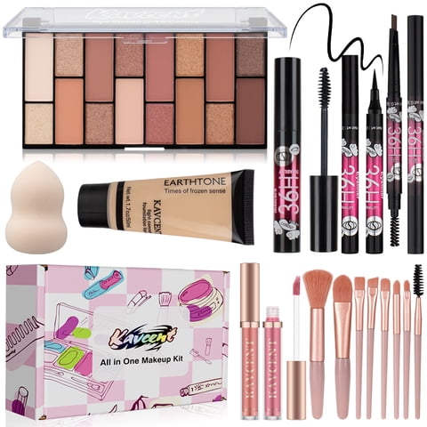Makeup Sets for Women Full Kit,Makeup Kit for Teens & Beginner Girls, Makeup Gift Set with 16 Colors Makeup Palette, Mascara, Eyeliner, Eyebrow Pencil, Foundation, Lip Gloss