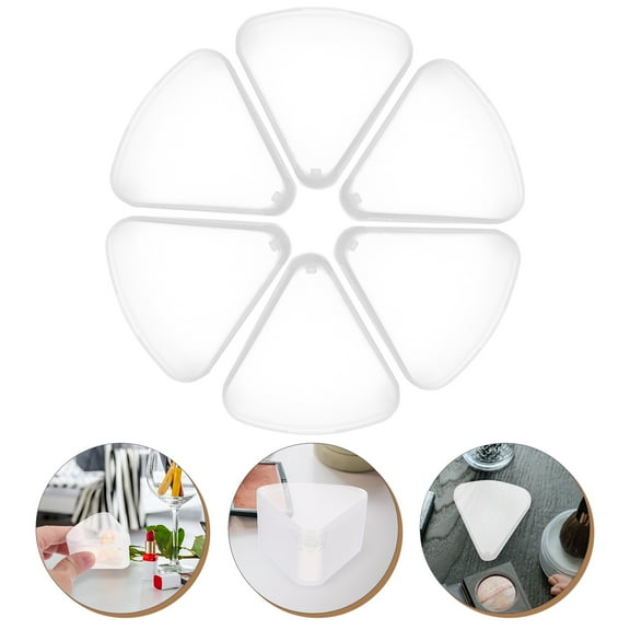 Amosfun 6Pcs Lightweight Plastic Triangle Makeup Sponge Holder Cases for Home and Travel