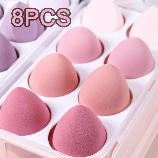 Makeup Sponge Set 8pcs for Foundation (Color Random), Beauty Blender Sponges for Liquid, Cream