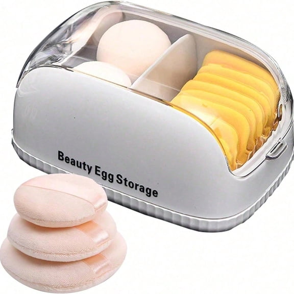 Makeup Sponge Storage Box Portable Puff Organizer for Vanity, Travel, Daily Use