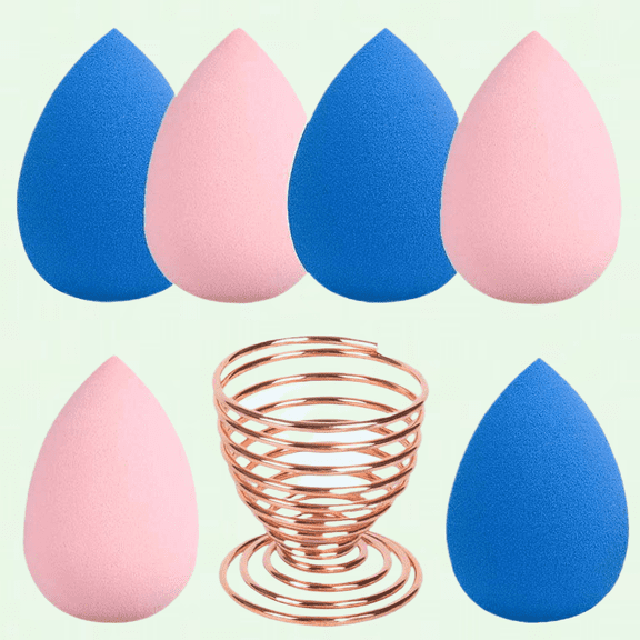 Makeup Sponges Set with Sponge Holder, 6 Pcs Beauty Blenders for Face, Professional Blender Sponge for Foundation, Multicolor Cosmetic Sponges Set